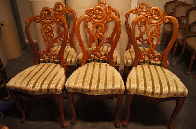 6 mahogany chairs, mid 19th C