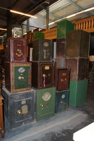 19th C iron painted safes
