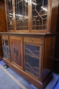 style Bookcase signed in mahogany, England 19th century