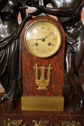Bronze marble Empire clock Amor and Psyche Early 19th Century