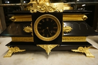 style Clock set in marble & bronze, France 19th century