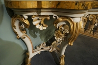 Console table in wood and marble, Italy 18th century