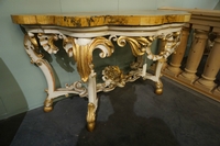 Console table in wood and marble, Italy 18th century