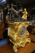 French bronze gilded clock 19th Century
