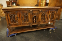Gothic style Sideboard in oak, France early 20th C.