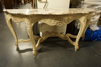 Louis XV style Console table in wood and marble first half 20th C