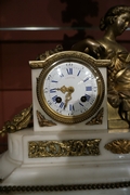 Louis XVI style Clock in bronze and marble, France 19th century