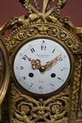 Louis XVI style Clock set in gilded bronze, France 2nd half 19th C.