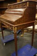 Louis XVI style Parquetry desk in mahogany, France 19th century