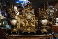 Napoleon III style Clock set in bronze , France 2nd half 19th C.