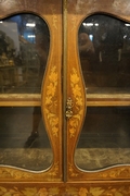 Pair of marquetry vitrines in mahogany, England 19th century