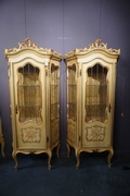 Pair of vitrines in painted wood, Italy Mid 20th century