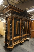 Renaissance style Cabinet in rosewood & ebony, Holland 19th century