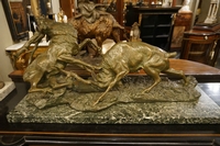 Signed statue by Durentini in bronze, Italian 19th century