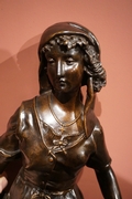Signed statue by Henry Plé in bronze, France 19th century