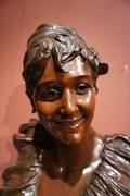 Signed statue by van der Straeten in bronze