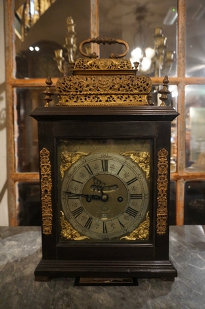 Signed table clock by Edw. Speakman London