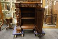 Walnut carved cabinet, Italy 19th C.