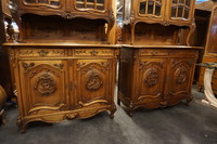 10 Piece French walnut dining room set 19th Century