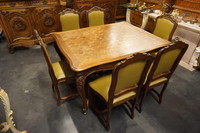 10 Piece French walnut dining room set 19th Century
