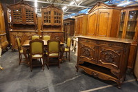 10 Piece French walnut dining room set 19th Century