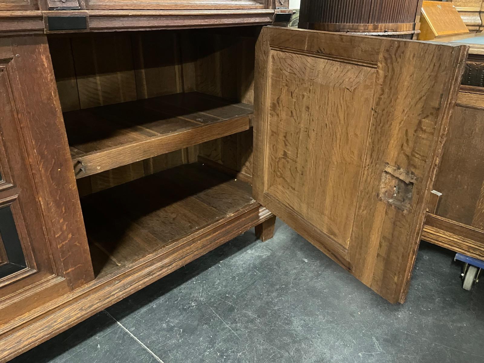 17th century Dutch oak cabinet 182x72x213H cm