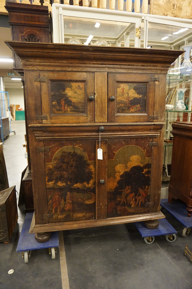 17th century Dutch painted cabinet