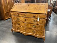 18th century German walnut secretary desk, 122x60x116H cm 
