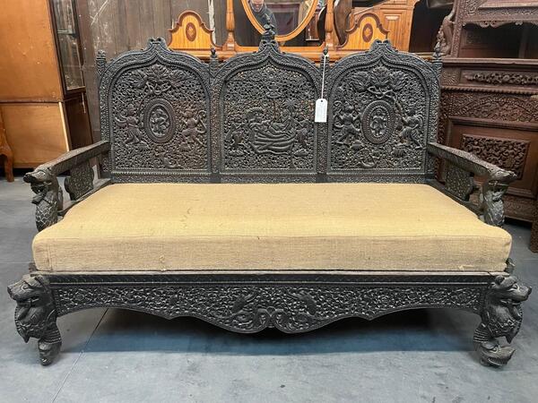 19th century Anglo Indian bench. 150x60x106H cm 