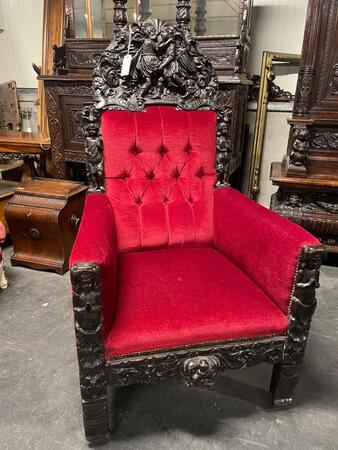 19th century oak carved armchair