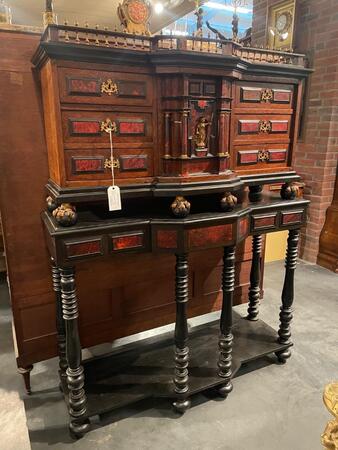 19th century treasure cabinet. 122x42x160H cm 