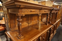 Renaissance style buffets in walnut, France 2nd half 19th Century