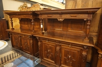 Renaissance style buffets in walnut, France 2nd half 19th Century