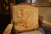 4 piece sitting set with tapestry 19th Century