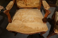 4 piece sitting set with tapestry 19th Century