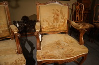 4 piece sitting set with tapestry 19th Century
