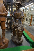 5 different wooden statues Early 20th Century