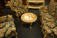 style 5 piece salon set in painted wood, Italy mid 20th C.