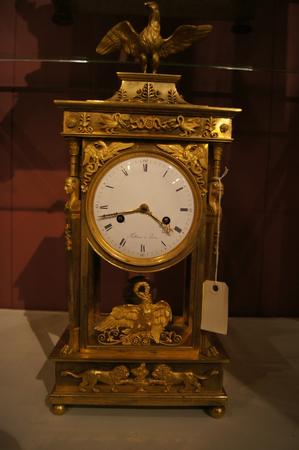 Bronze gilded empire clock