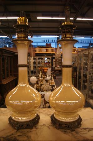 Pair of porcelain table lamps