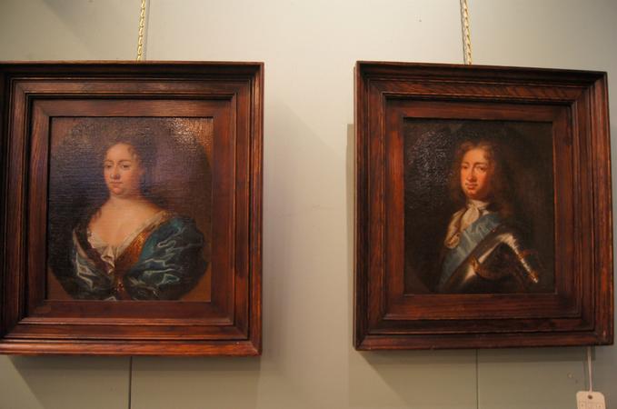 Pair of antique portraits