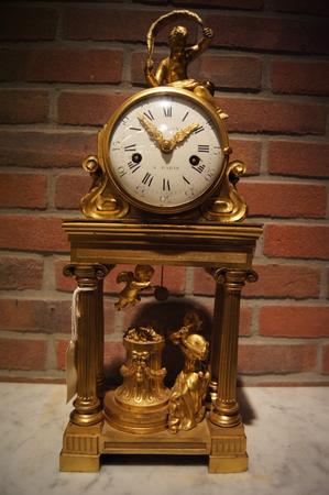 Bronze gilded Louis XVI clock