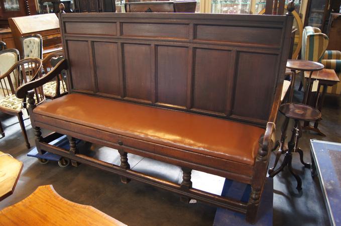 Antique oak English bench