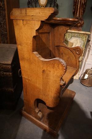 Antique oak church bench