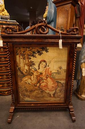 Mahogany screen, mid 19th C. 