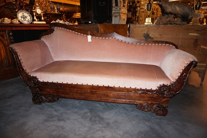 Mahogany bench, first half 19th C.