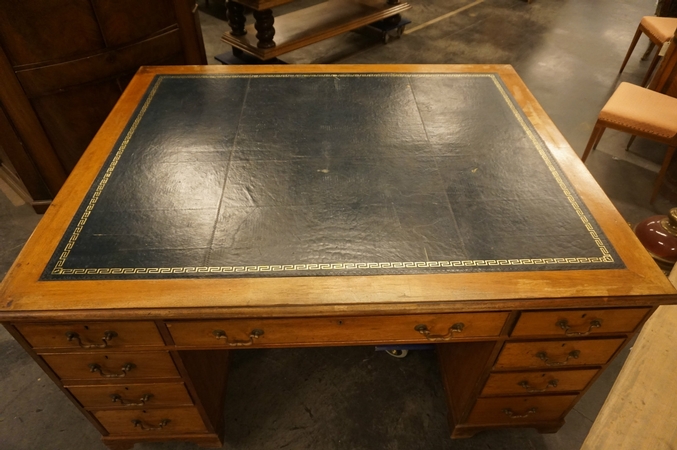 English mahogany partners desk, around 1900