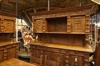 Renaissance style Diningroom set in walnut, Italy around 1900