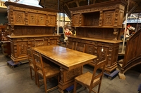 Renaissance style Diningroom set in walnut, Italy around 1900