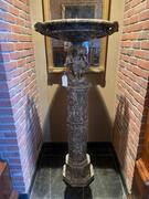 Alabaster coupe on stand, 154h x 67 in diameter 